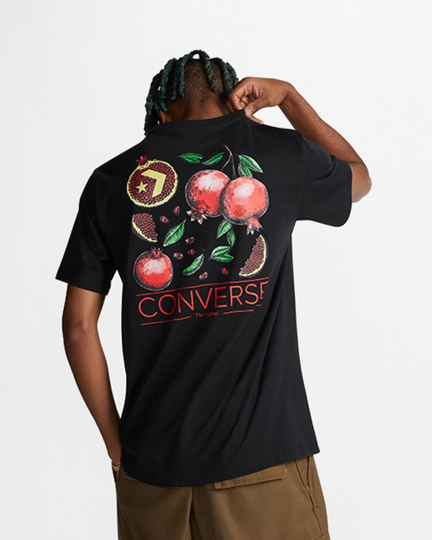 Men's Converse Pomegranate Graphic T-Shirts Black | AU 5903ED